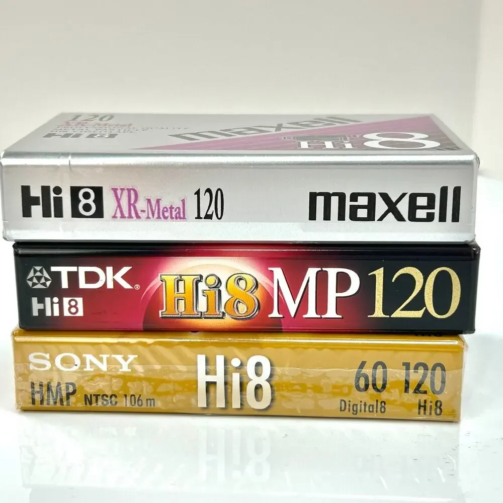 Lot of 3 Hi8 Digital8 Cassette Tapes Blank Video Cassette Sony/TDK/Maxell NEW